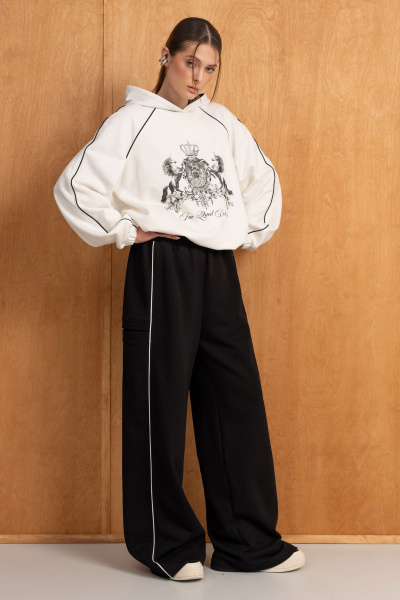 Брюки, жилет, свитшот Luna 295 молоко/чёрный - фото 1