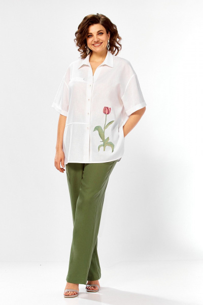 Блуза, брюки Jurimex 3498 зеленый-белый - фото 9