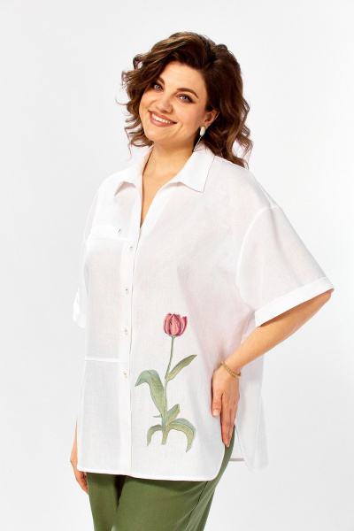 Блуза, брюки Jurimex 3498 зеленый-белый - фото 3