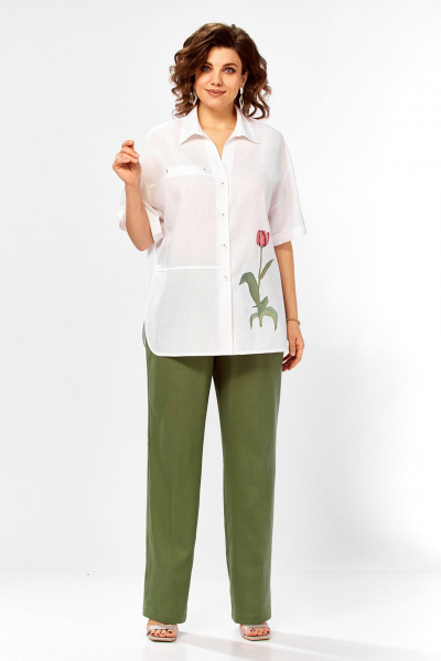Блуза, брюки Jurimex 3498 зеленый-белый - фото 1