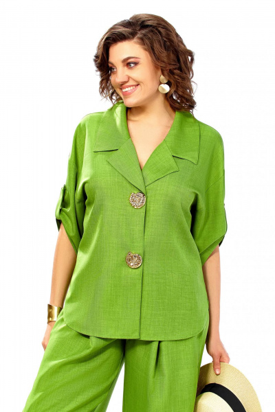 Брюки, жакет Ольга Стиль С-1013 яблоко - фото 6