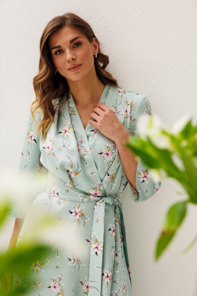 Платье Ларс Стиль 1213 мята_цветы - фото 7