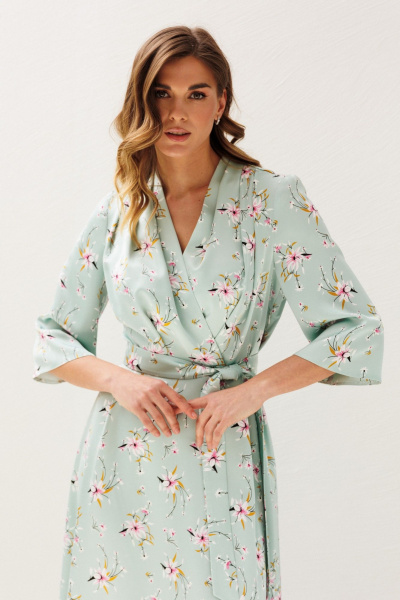 Платье Ларс Стиль 1213 мята_цветы - фото 5