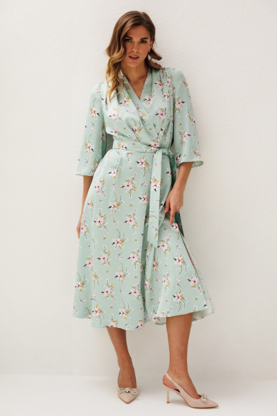Платье Ларс Стиль 1213 мята_цветы - фото 2