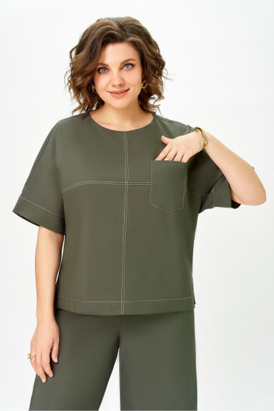 Блуза, брюки DaLi 7082.2 хаки - фото 2