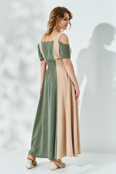 Платье Euromoda 520 беж/хаки - фото 4