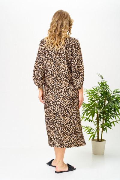 Платье AVA fashion М-191 коричневый-бежевый - фото 8