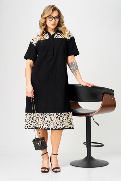 Платье AVA fashion М-193 черный - фото 12