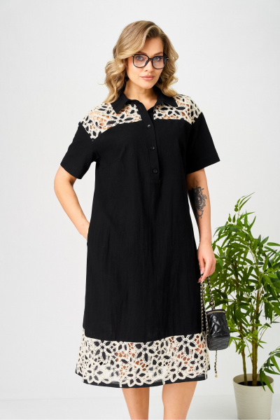 Платье AVA fashion М-193 черный - фото 4