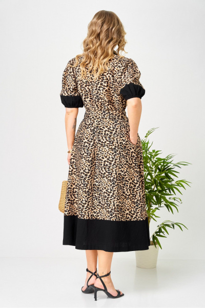 Платье AVA fashion М-194 черный-бежевый - фото 12