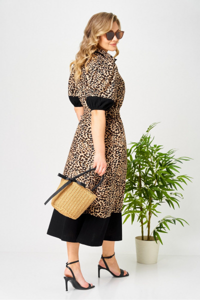 Платье AVA fashion М-194 черный-бежевый - фото 11