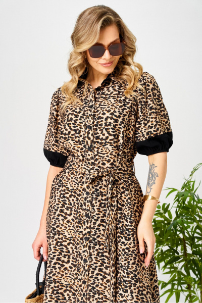 Платье AVA fashion М-194 черный-бежевый - фото 5