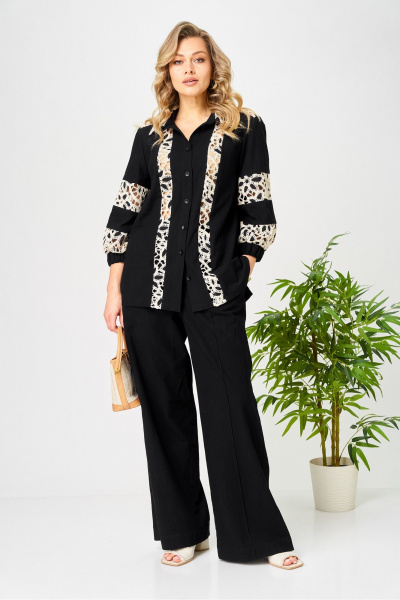 Брюки, рубашка AVA fashion М-195 черный - фото 3