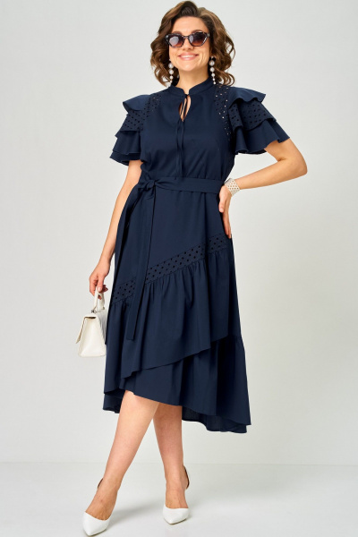 Платье EVA GRANT 7297 синий - фото 14