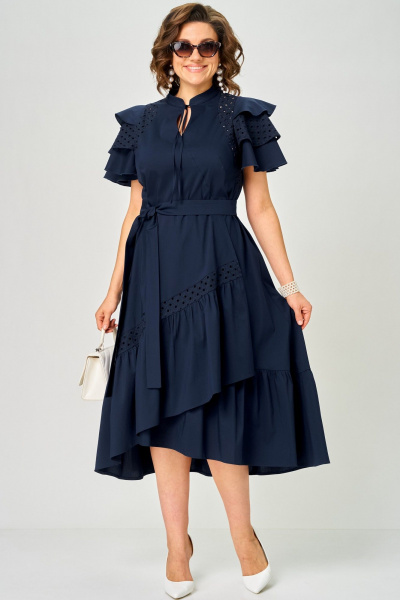 Платье EVA GRANT 7297 синий - фото 13