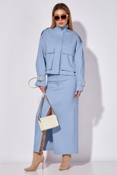 Жакет, юбка LEANNA-STYLE 9014-2 голубой - фото 2