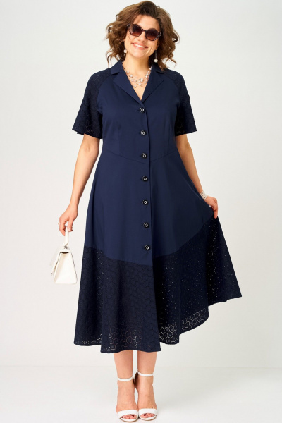 Платье EVA GRANT 7216 синий - фото 6