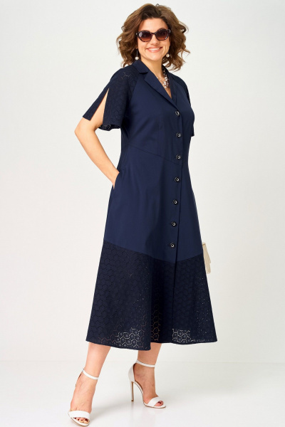 Платье EVA GRANT 7216 синий - фото 3