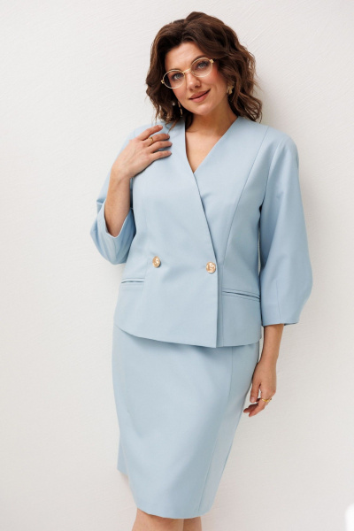 Жакет, юбка Anelli 1844 голубка - фото 10