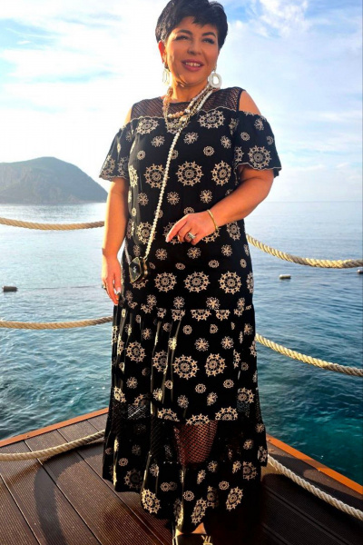 Платье Vittoria Queen 28173 черно-бежевый - фото 4