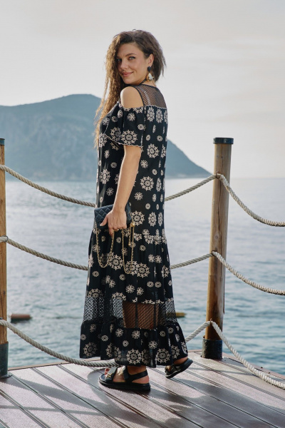 Платье Vittoria Queen 28173 черно-бежевый - фото 3