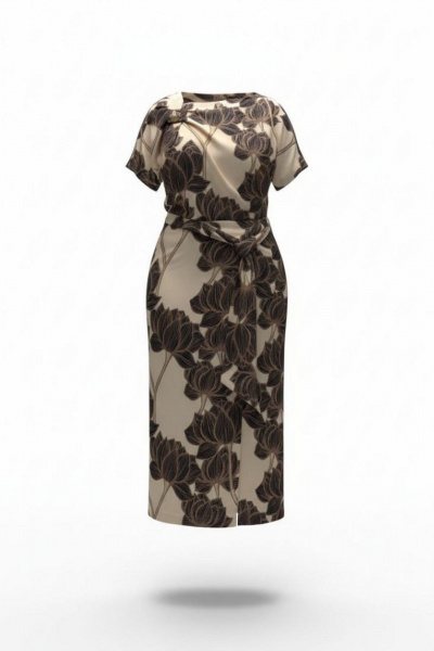 Платье Vittoria Queen 28223 экрю-молочный_принт - фото 7