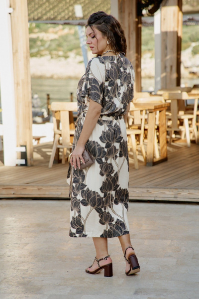 Платье Vittoria Queen 28223 экрю-молочный_принт - фото 5