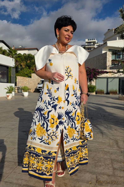 Платье Vittoria Queen 28283 молочный_принт - фото 9