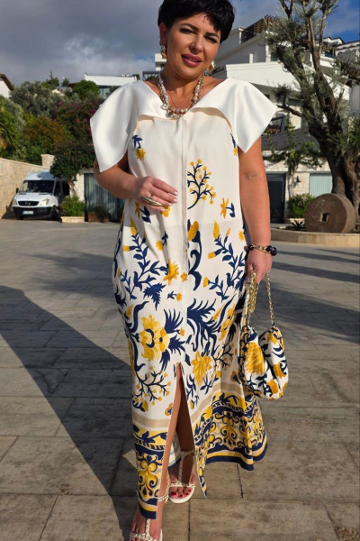 Платье Vittoria Queen 28283 молочный_принт - фото 8