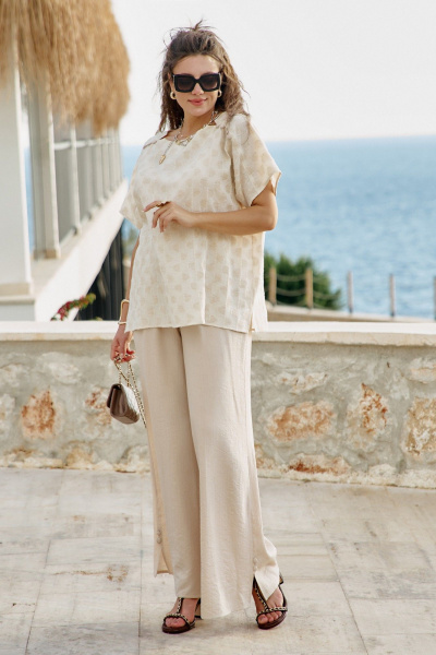 Блуза Vittoria Queen 28663бл бежевый - фото 4