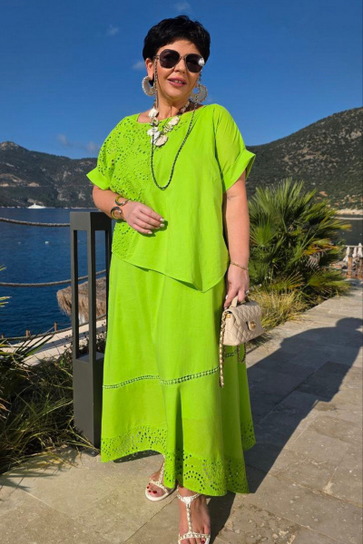 Блуза, платье Vittoria Queen 28723 салатовый - фото 9