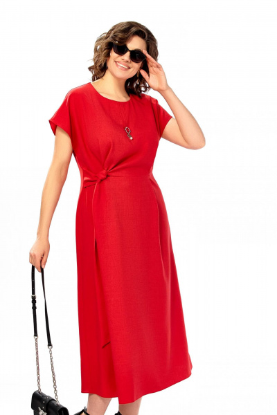Платье Ольга Стиль С-1019 красный - фото 9