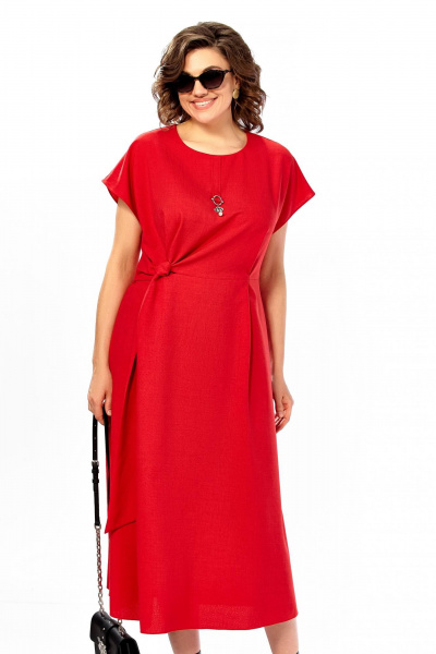 Платье Ольга Стиль С-1019 красный - фото 8