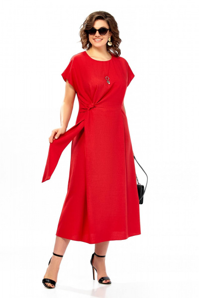 Платье Ольга Стиль С-1019 красный - фото 1