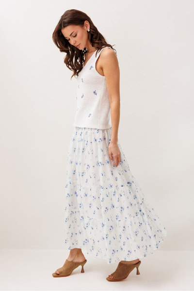 Юбка Butеr 3299 голубые цеты - фото 6