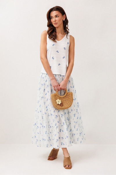 Юбка Butеr 3299 голубые цеты - фото 2