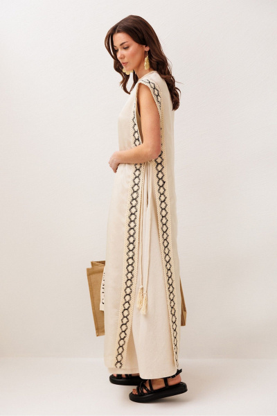 Платье Butеr 3303 сливочный + натуральный - фото 12