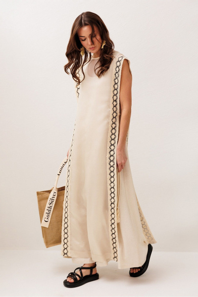 Платье Butеr 3303 сливочный + натуральный - фото 10