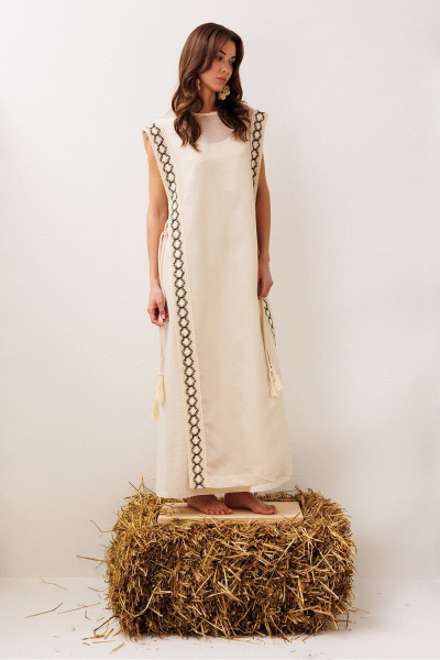 Платье Butеr 3303 сливочный + натуральный - фото 9