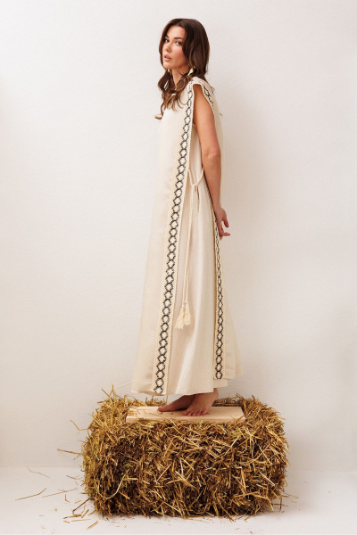 Платье Butеr 3303 сливочный + натуральный - фото 8