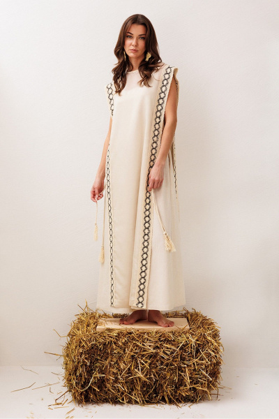 Платье Butеr 3303 сливочный + натуральный - фото 6