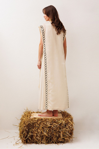 Платье Butеr 3303 сливочный + натуральный - фото 5