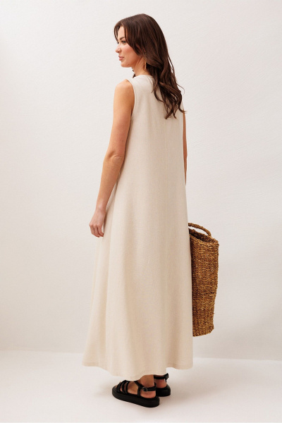 Платье Butеr 3303 сливочный + натуральный - фото 4