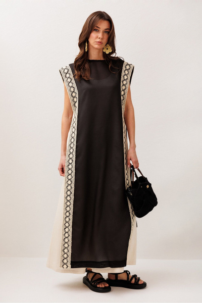 Платье Butеr 3303 черный + натуральный - фото 3