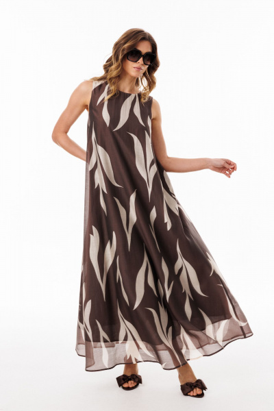 Платье EOLA 3078 шоколадный_с_ рисунком - фото 3