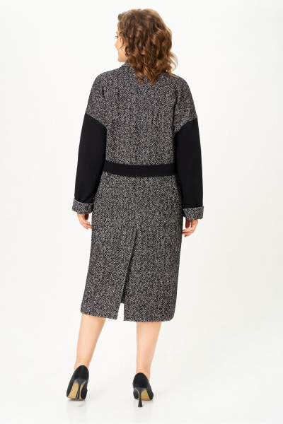 Пальто DaLi 5829 серое с чёрным - фото 4