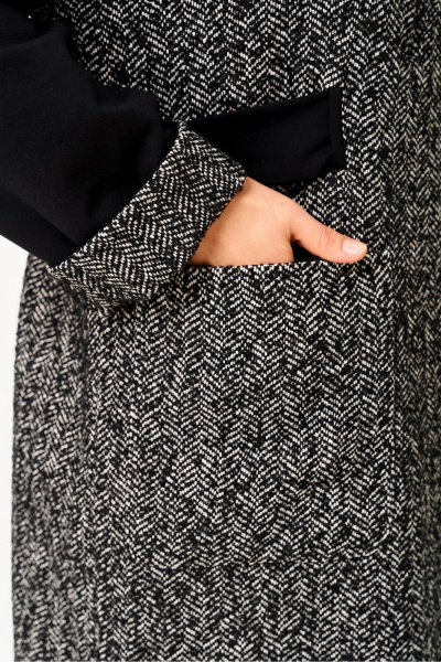 Пальто DaLi 5829 серое с чёрным - фото 3