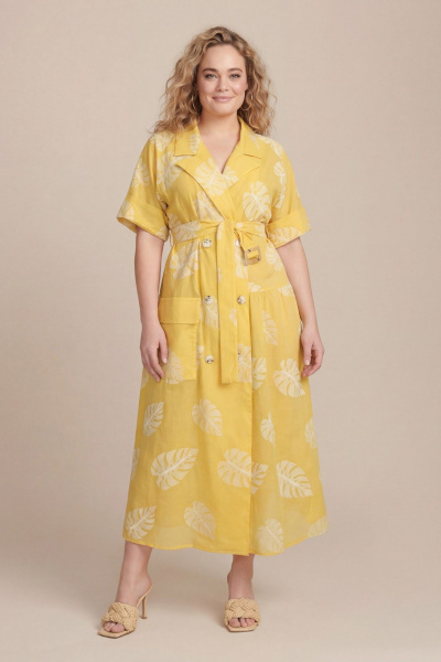 Платье Lokka 1874 желтый/белый - фото 8