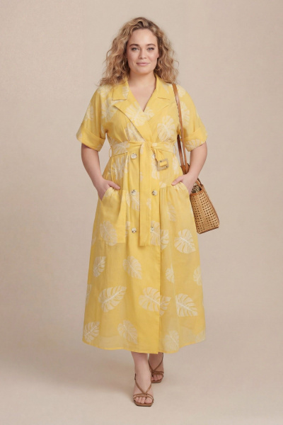 Платье Lokka 1874 желтый/белый - фото 7