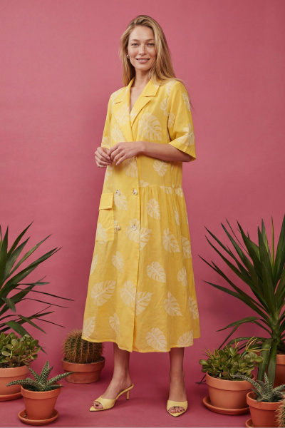 Платье Lokka 1874 желтый/белый - фото 5